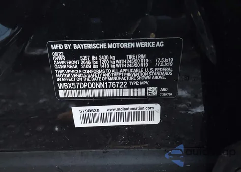 2022 BMW X3 xDrive30I from USA, damaged, VIN WBX57DP00NN176722